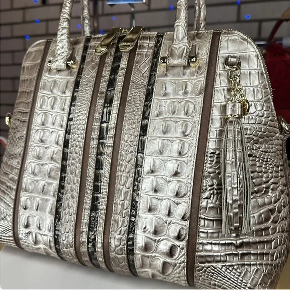 Brahmin Crocodile-Embossed Handbag - Picture 3 of 14